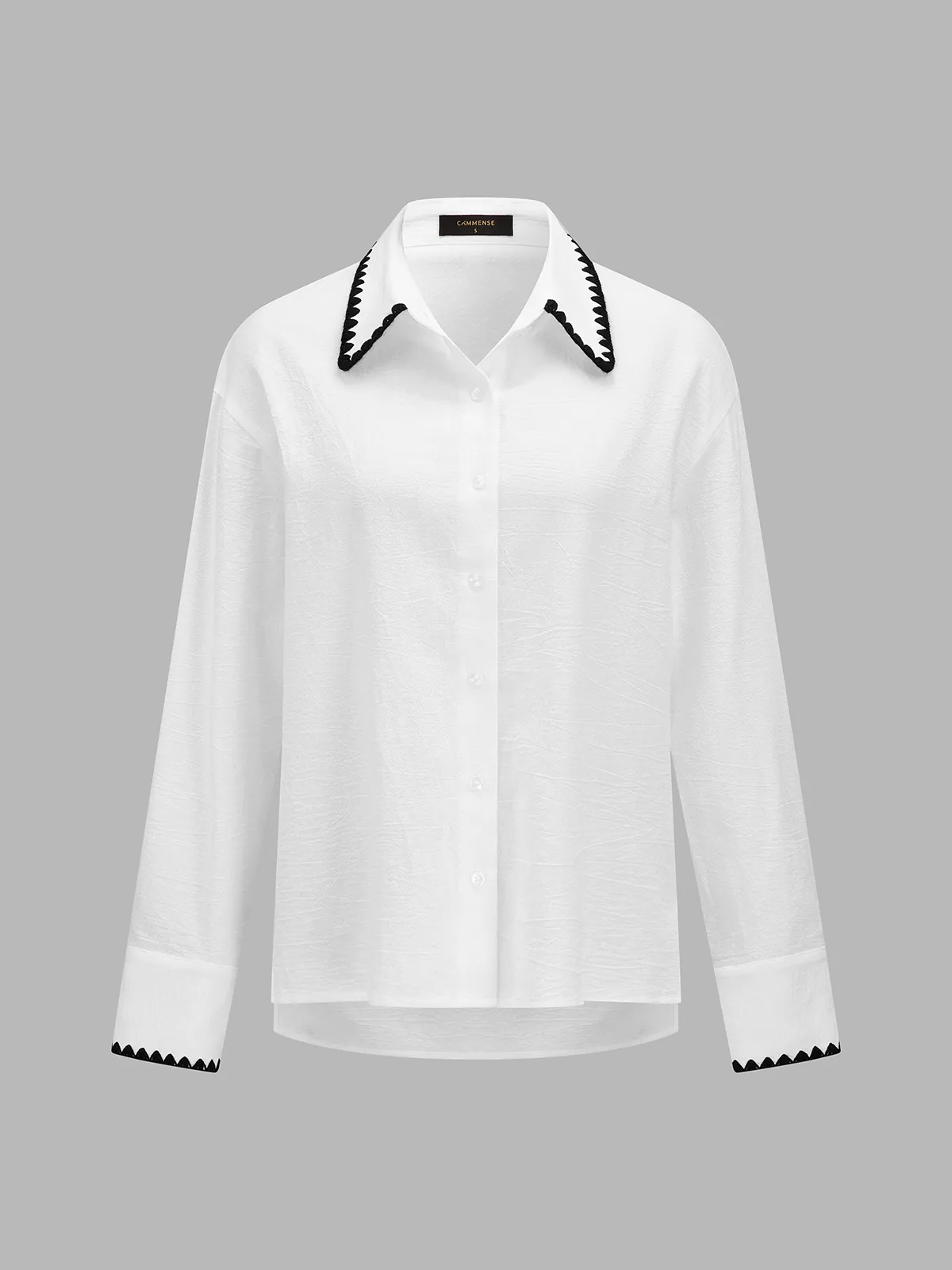 Scalloped Trim Cotton Two Piece Shorts Set sold by COMMENSE product image thumbnail 3