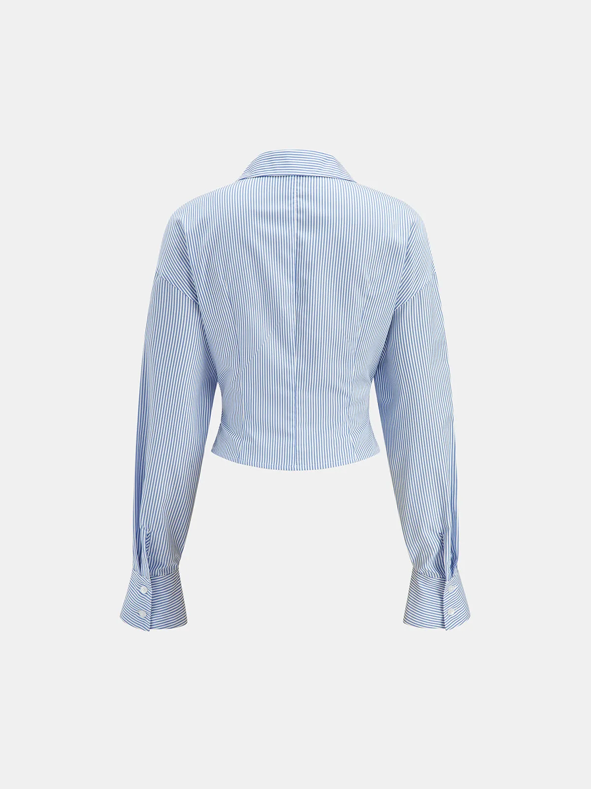 Striped Twisted Waist Long Sleeve Shirt sold by COMMENSE product image thumbnail 3