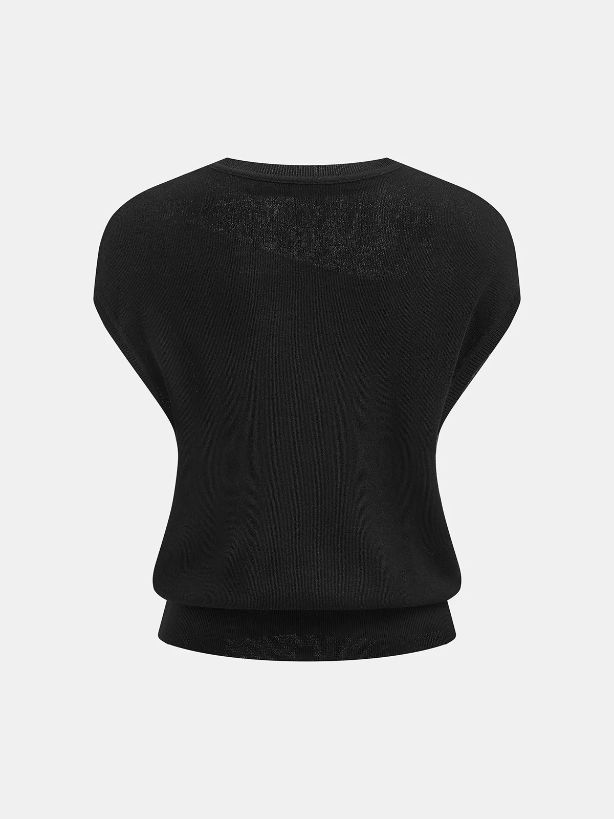 Asymmetric Sheer Shoulder Knit Top sold by COMMENSE product image thumbnail 3