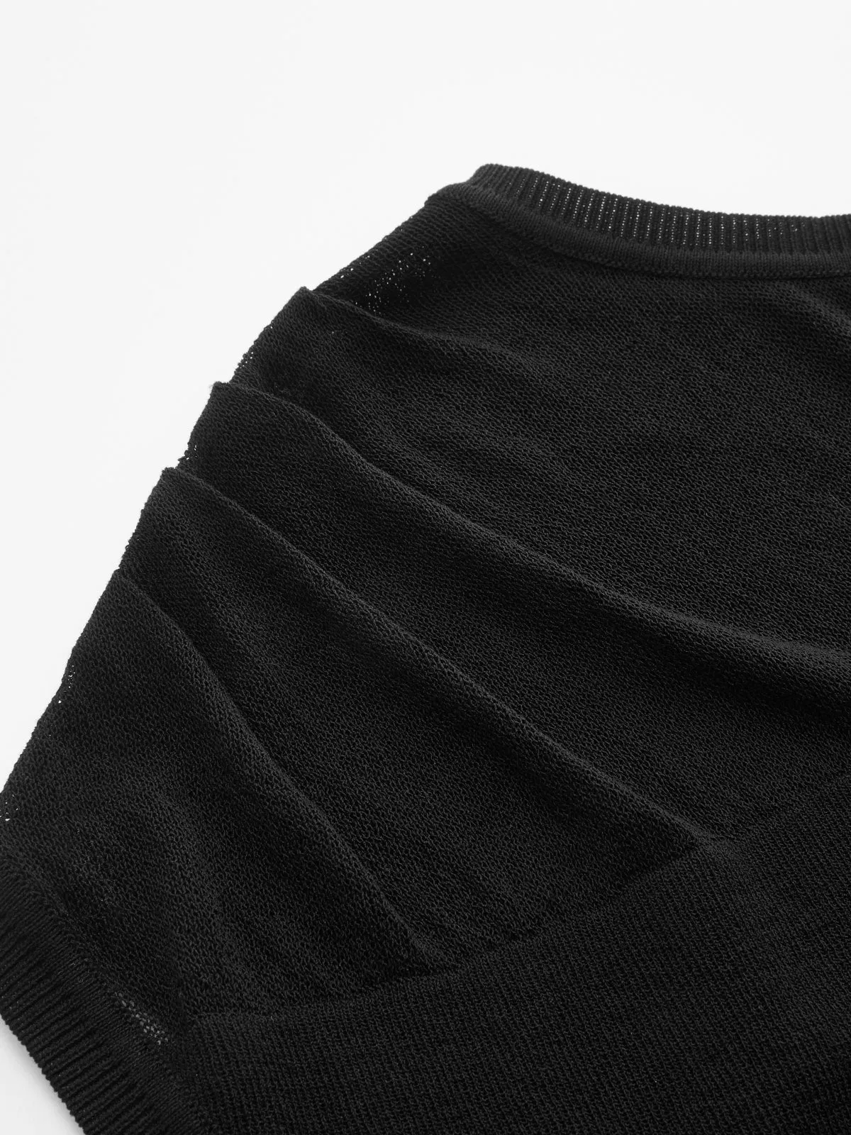 Asymmetric Sheer Shoulder Knit Top sold by COMMENSE product image thumbnail 4