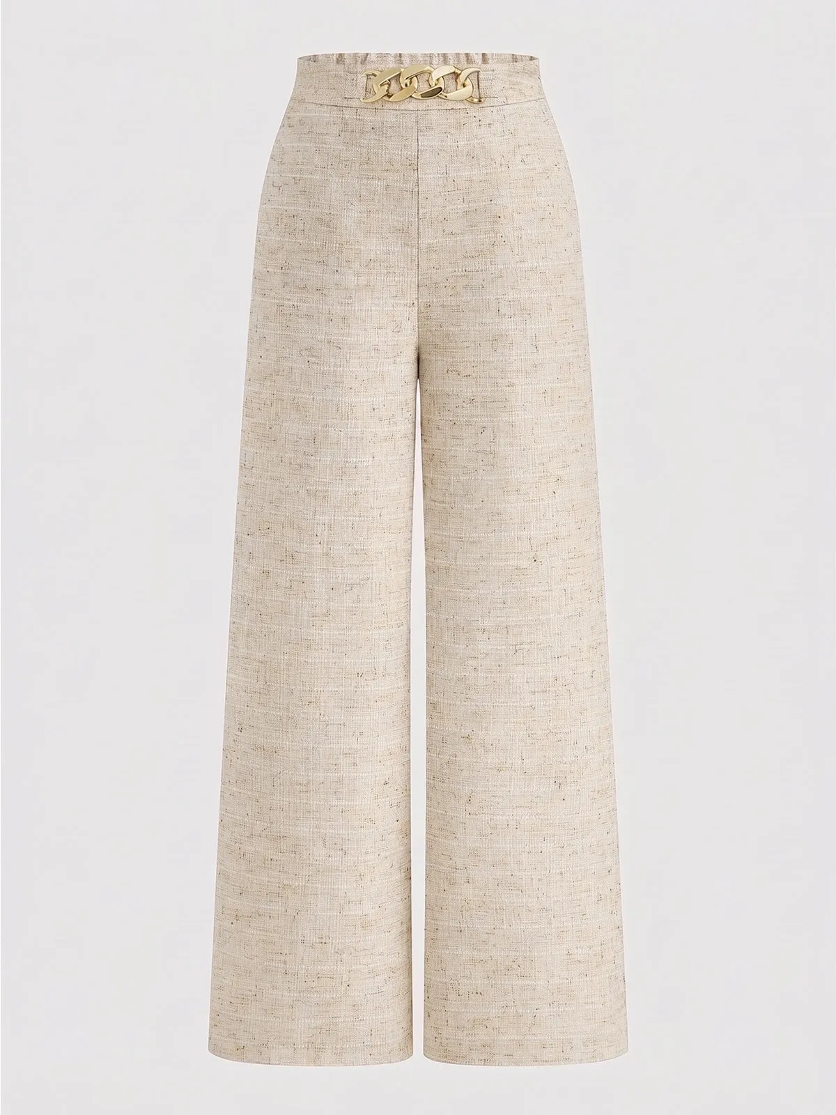 Chain Detail Texture Wide Leg Pants sold by COMMENSE product image thumbnail 2