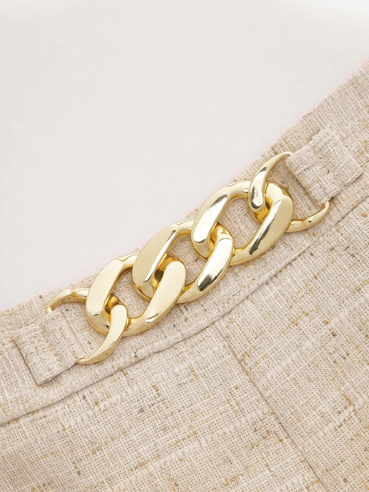 Chain Detail Texture Wide Leg Pants sold by COMMENSE product image thumbnail 4