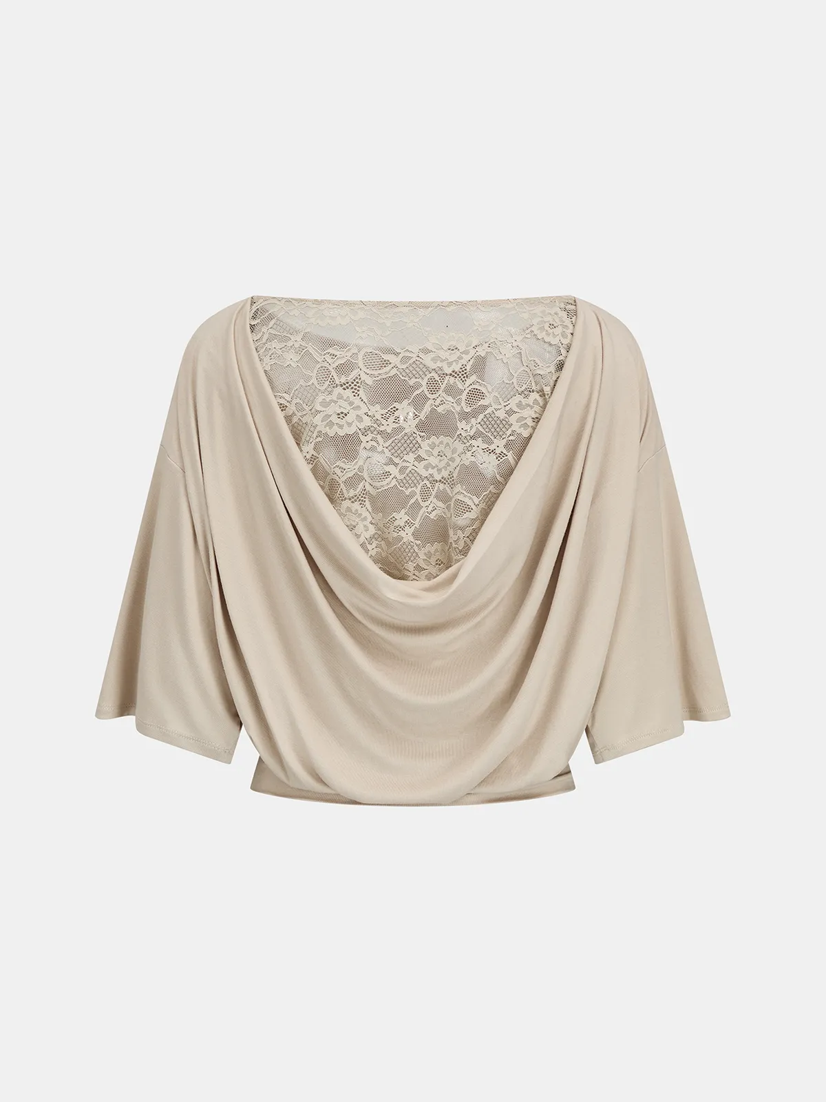 Lace Cowl Back Short Sleeve Top sold by COMMENSE product image thumbnail 3