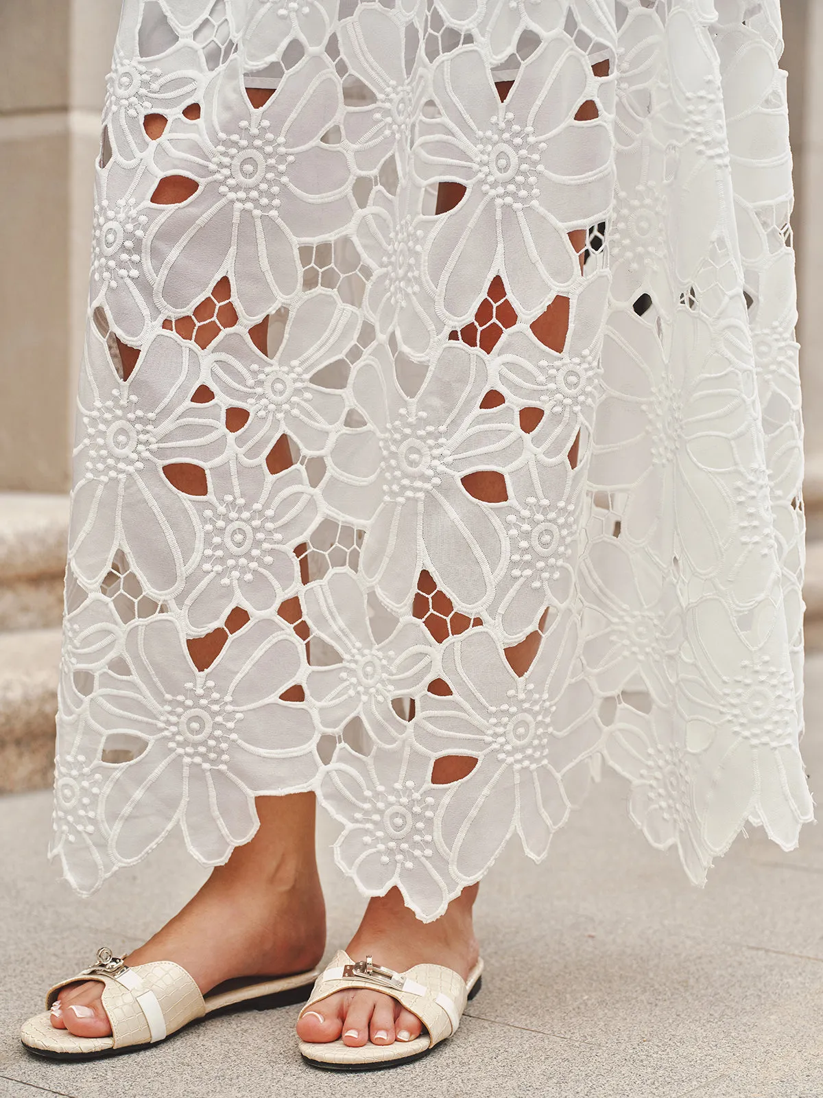 Guipure Lace Crop Top & Maxi Skirt Set sold by COMMENSE product image thumbnail 5