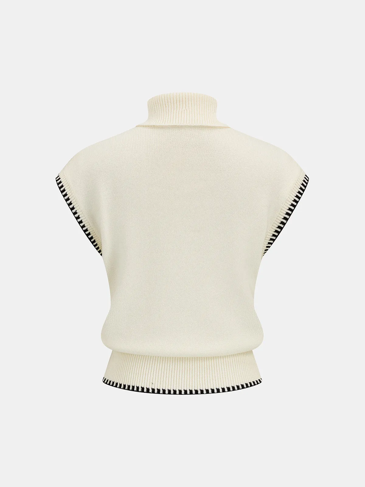Contrast Trim Turtleneck Knit Top & Skirt Set sold by COMMENSE product image thumbnail 4