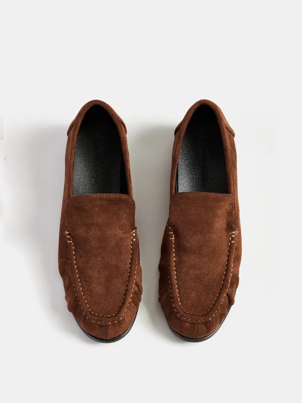 Stitch Detail Suede Effect Slip On Loafers made by COMMENSE