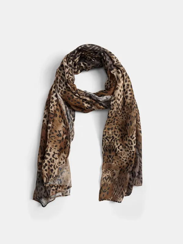Leopard Print Lightweight Fashion Scarf made by COMMENSE