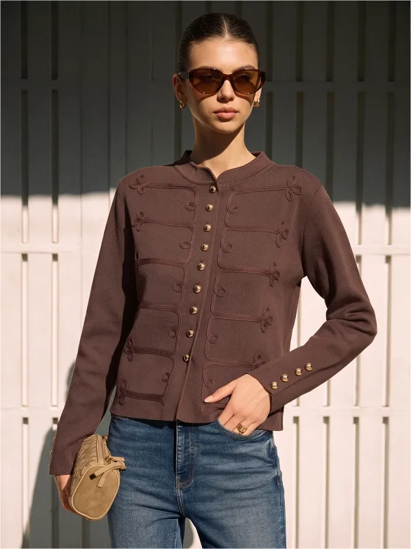 Napoleon Frogging Knit Cardigan made by COMMENSE