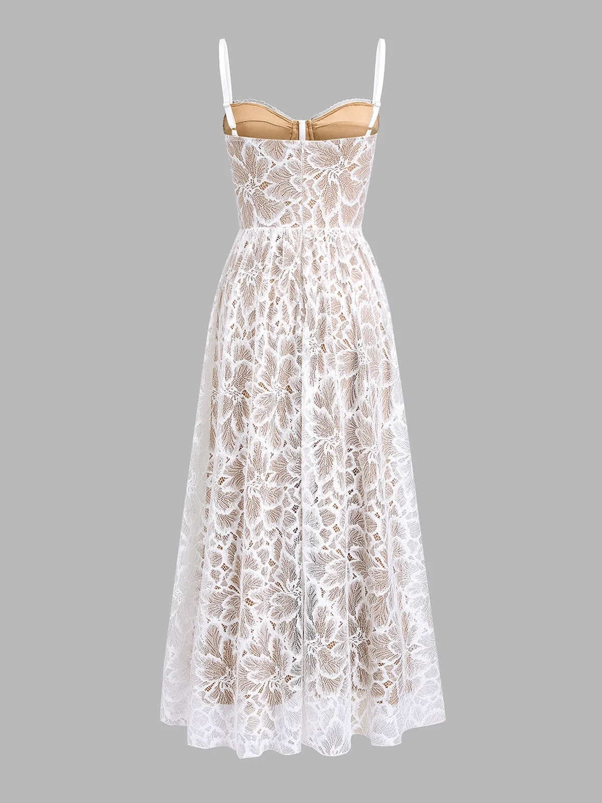 Corset Waist Lace Midi Dress sold by COMMENSE product image thumbnail 3