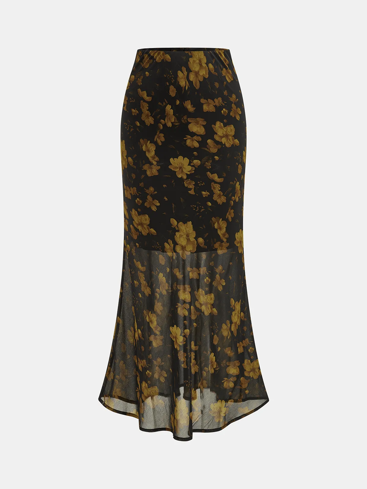 Semi Sheer Flower Mermaid Skirt sold by COMMENSE product image thumbnail 2
