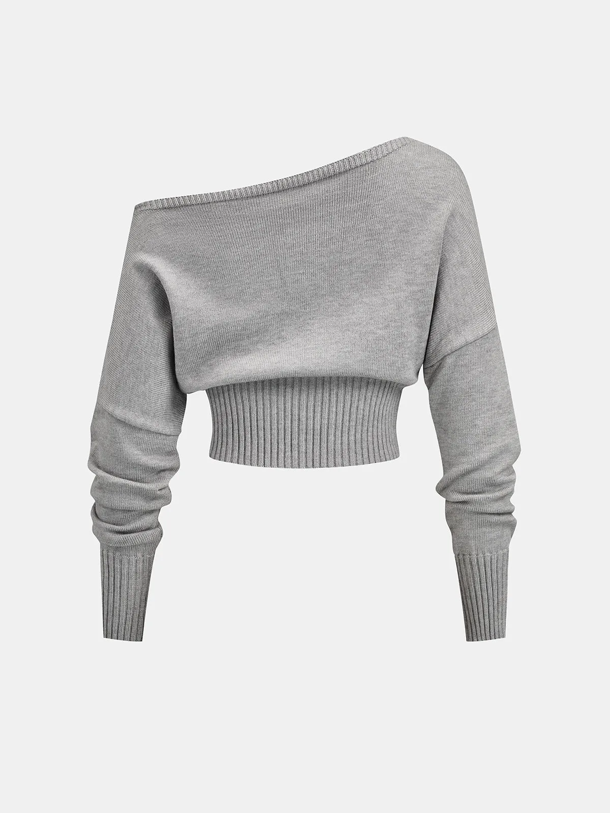Off Shoulder Cropped Knit Top sold by COMMENSE product image thumbnail 3