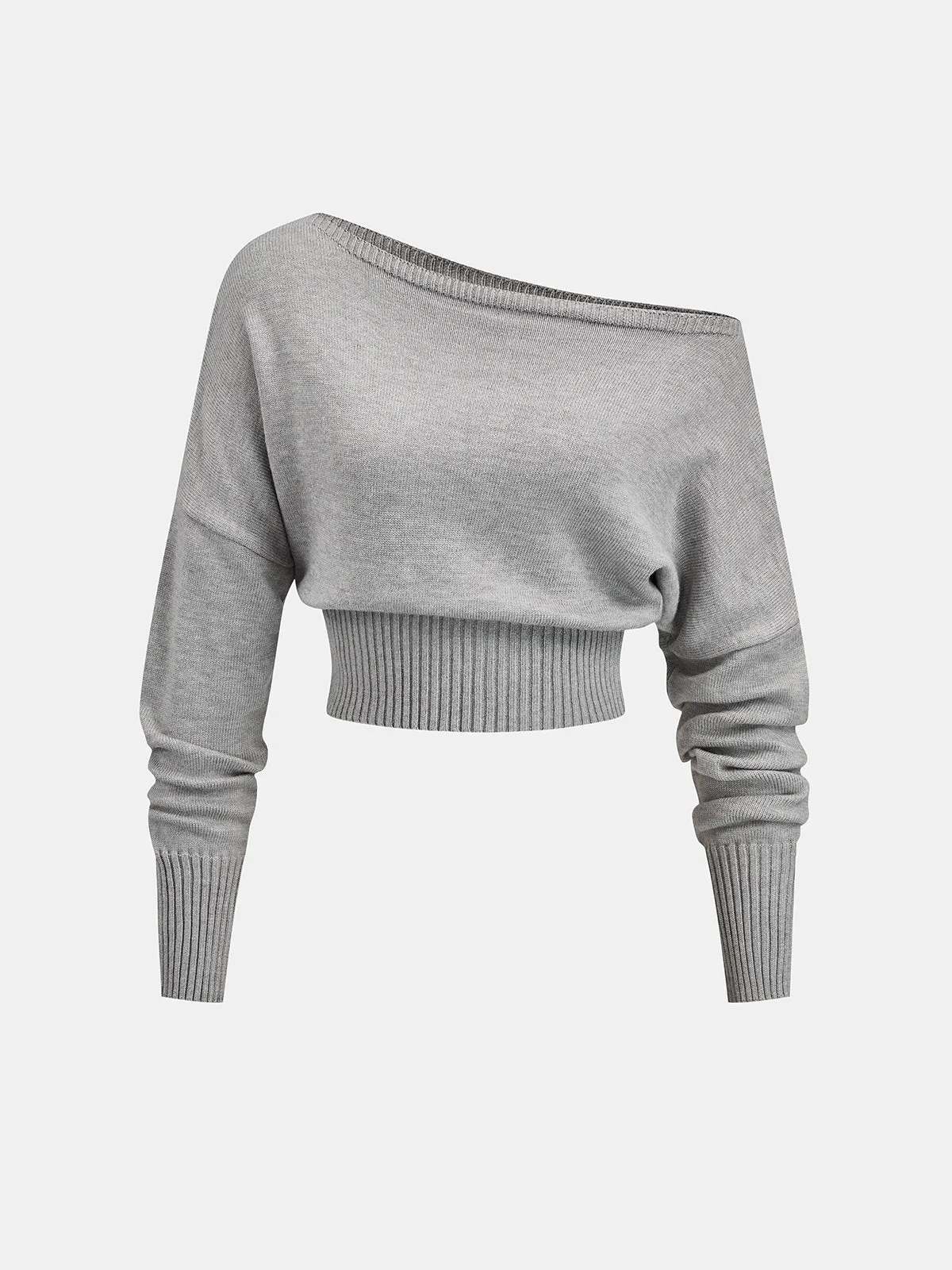 Off Shoulder Cropped Knit Top sold by COMMENSE product image thumbnail 2