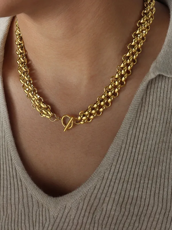 Chunky Twisted Link Chain Necklace made by COMMENSE