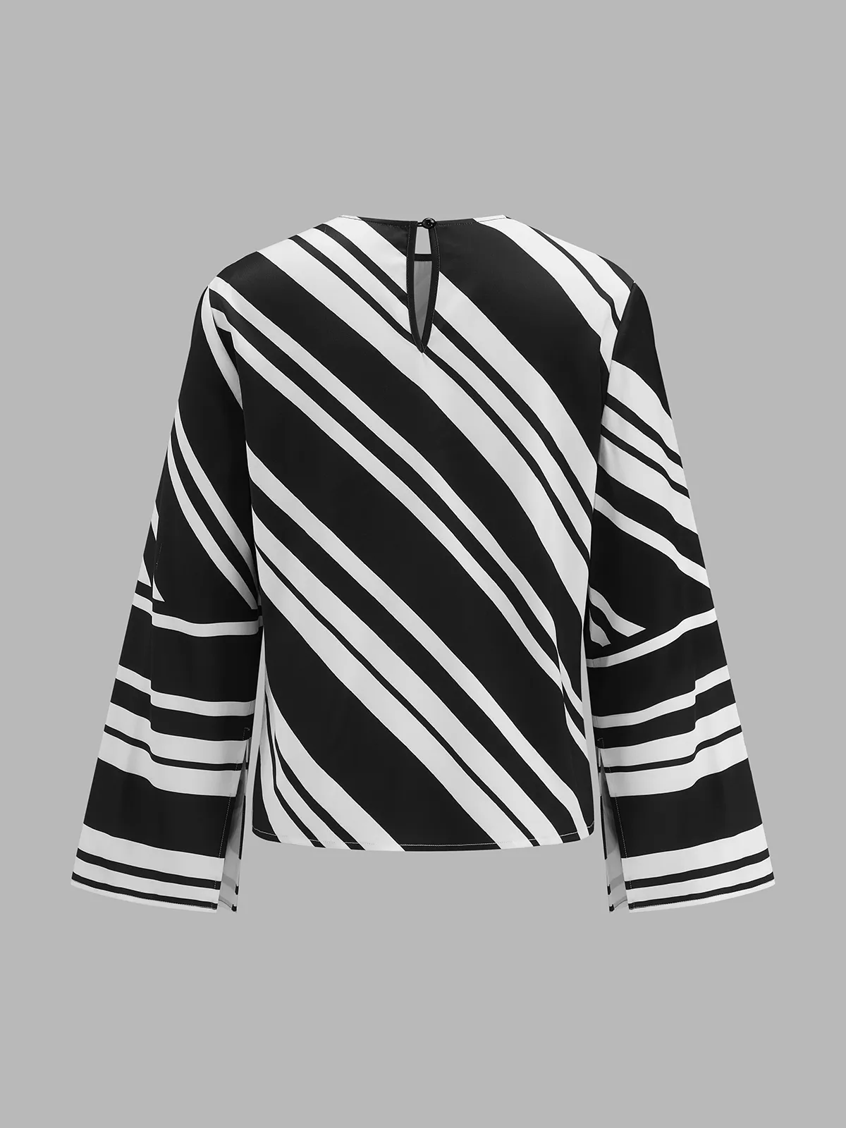Diagonal Stripe Long Sleeve Blouse sold by COMMENSE product image thumbnail 3