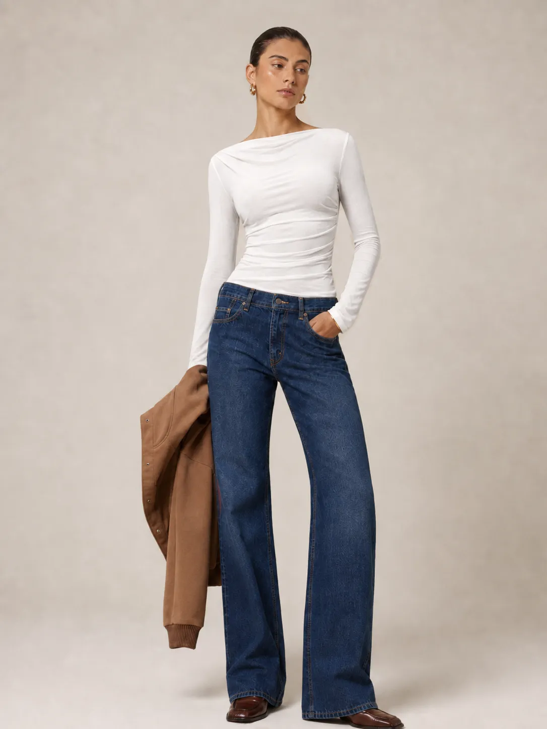 Basic Ruched Long Sleeve Top sold by COMMENSE product image thumbnail 2