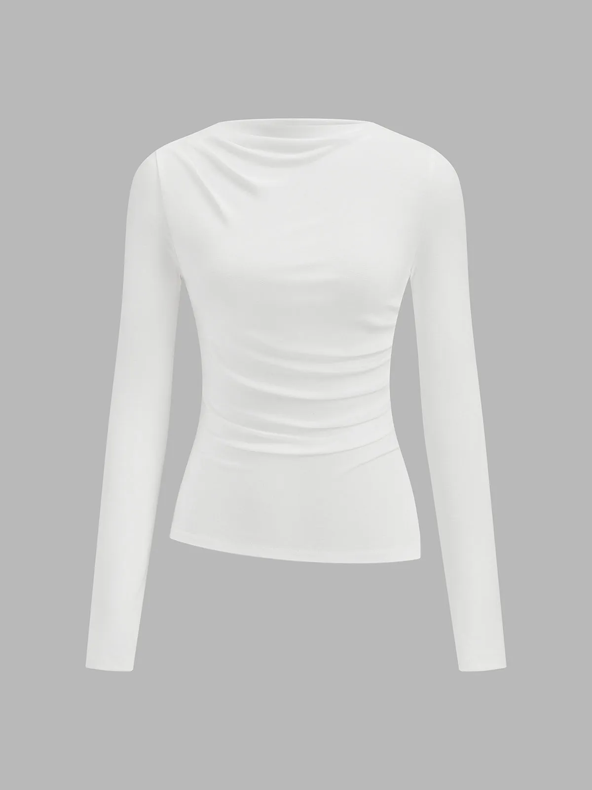 Basic Ruched Long Sleeve Top sold by COMMENSE product image thumbnail 3