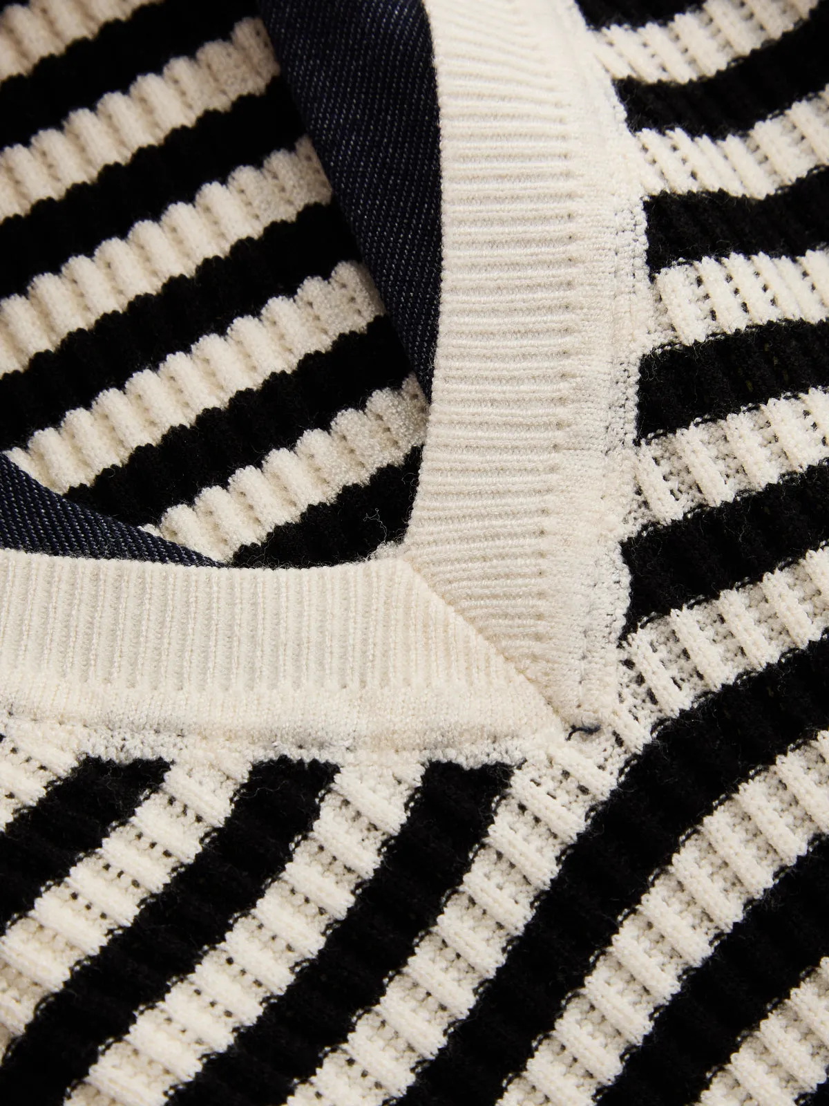 Striped Lapel V Neck Knit Top sold by COMMENSE product image thumbnail 4