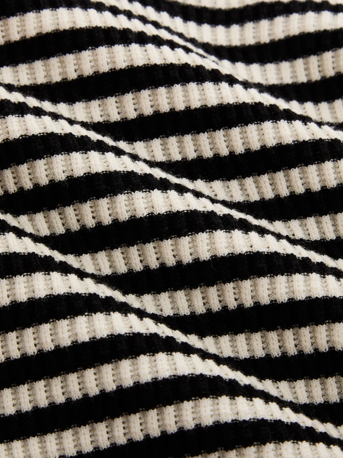 Striped Lapel V Neck Knit Top sold by COMMENSE product image thumbnail 5
