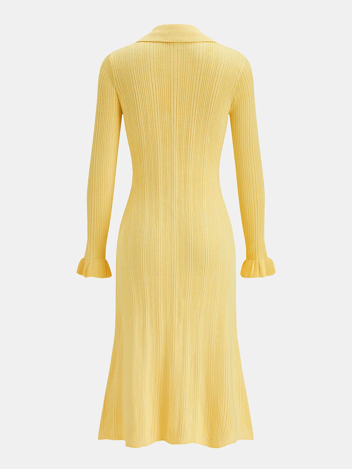 Ribbed Collared Midi Knit Dress sold by COMMENSE product image thumbnail 3