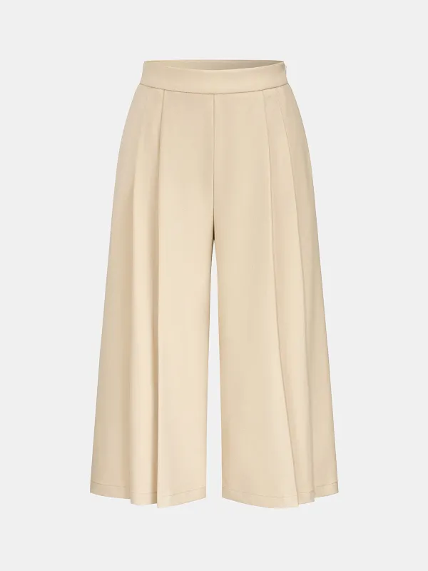 Pleated Casual Capri Pants made by COMMENSE