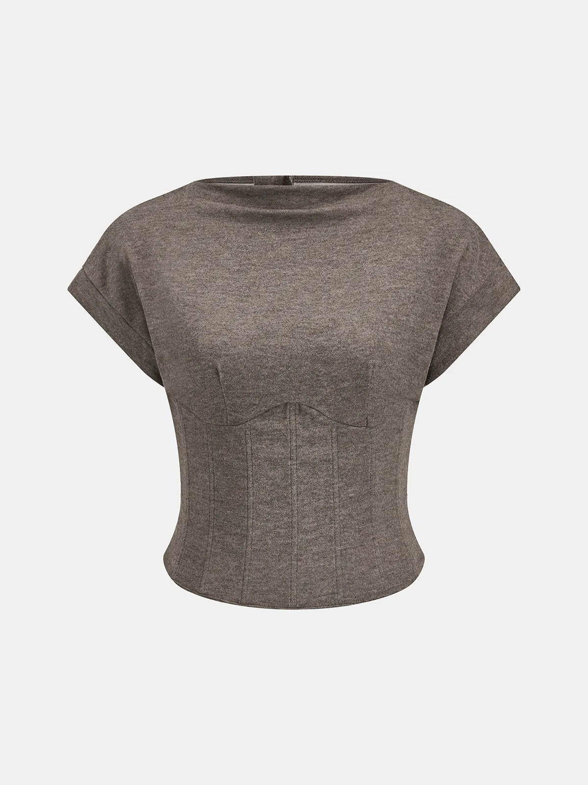 Zip Back Cap Sleeve Corset Waist Top sold by COMMENSE
