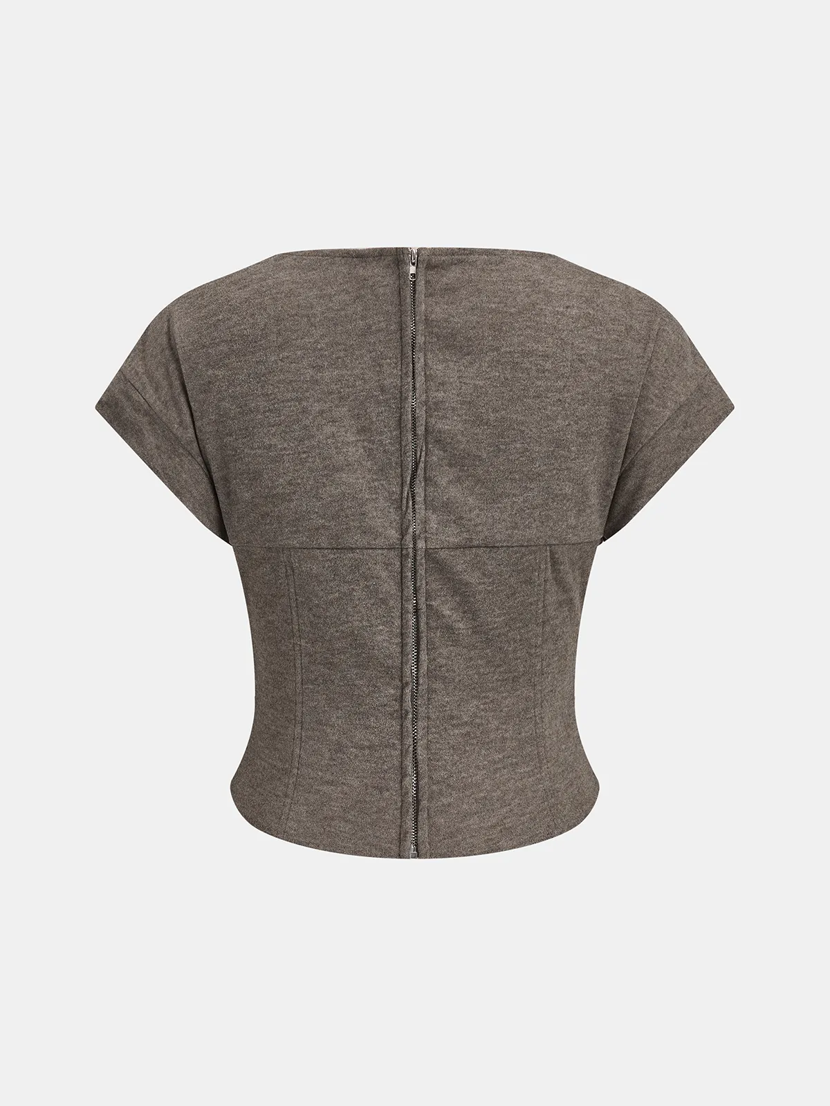 Zip Back Cap Sleeve Corset Waist Top sold by COMMENSE product image thumbnail 2