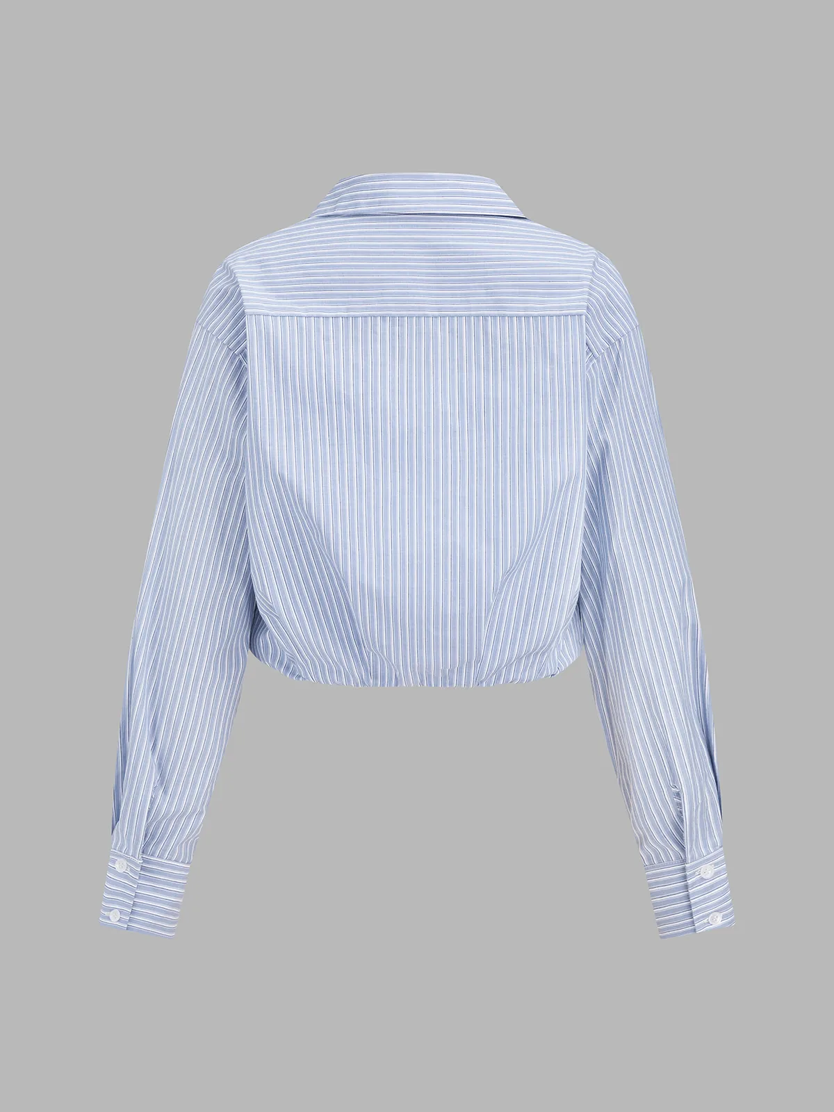 Fake Two Piece Striped Cotton Shirt sold by COMMENSE product image thumbnail 5