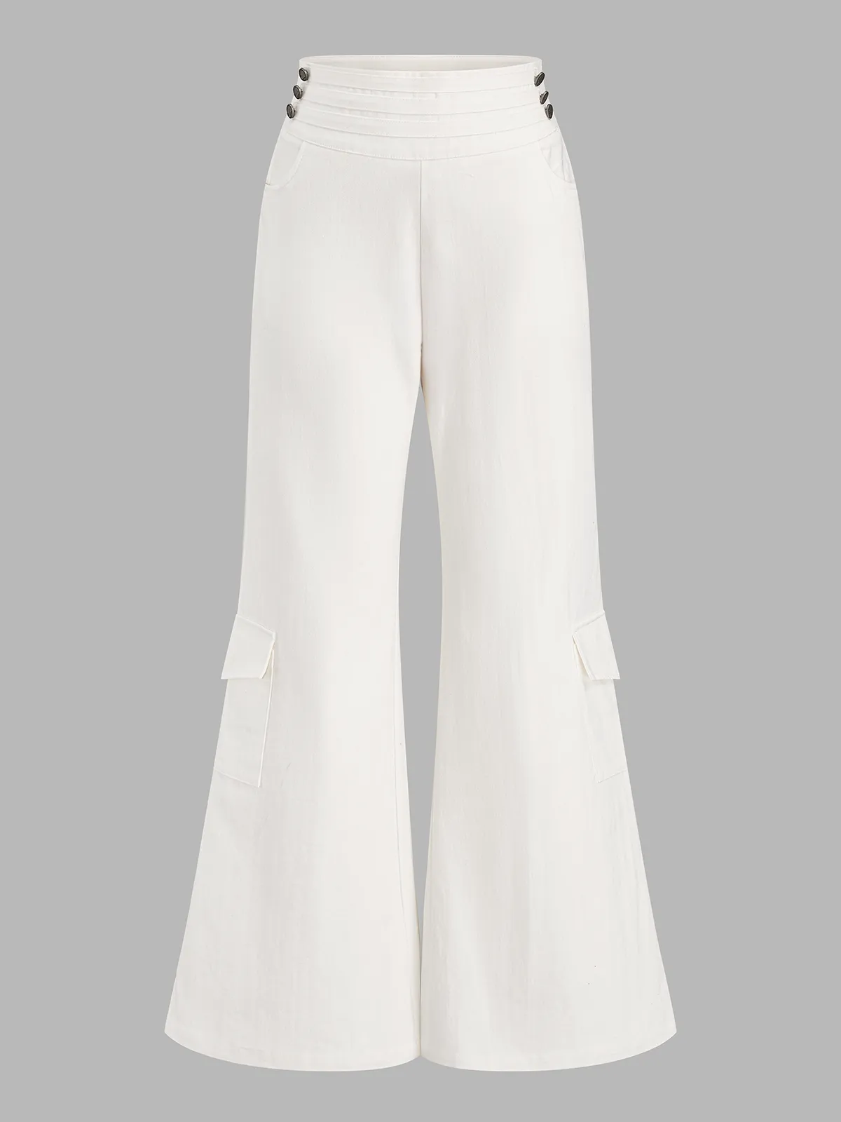 Multi Button Cargo Flare Jeans sold by COMMENSE