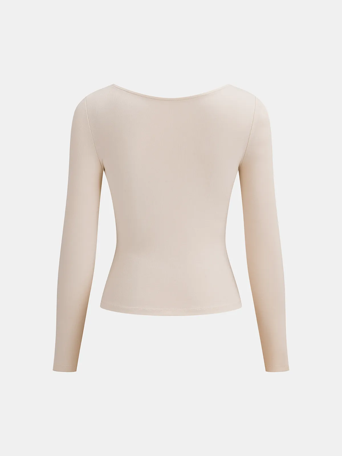 Sheer Lace Placket V Neck Basic Top sold by COMMENSE product image thumbnail 2