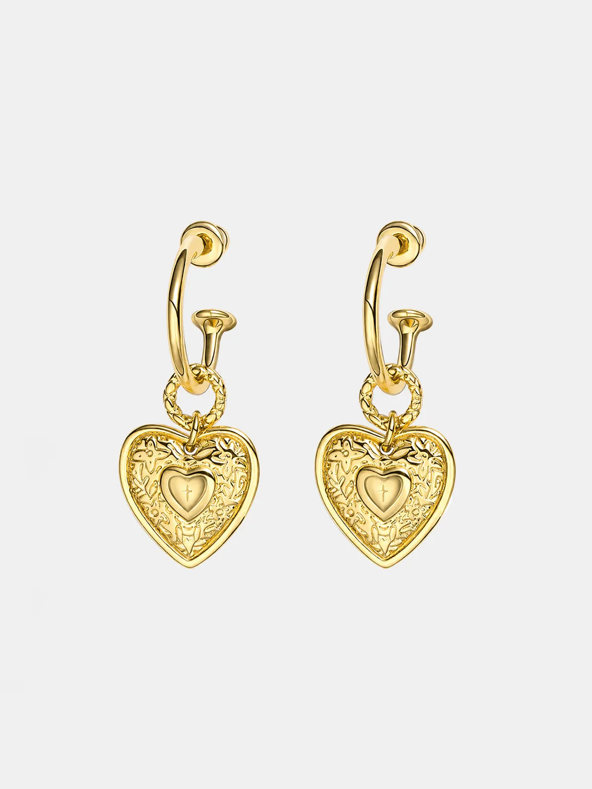Heart Pendant Hoop Earrings sold by COMMENSE product image thumbnail 3