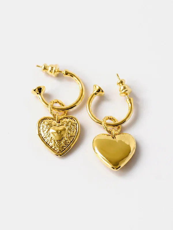 Heart Pendant Hoop Earrings made by COMMENSE