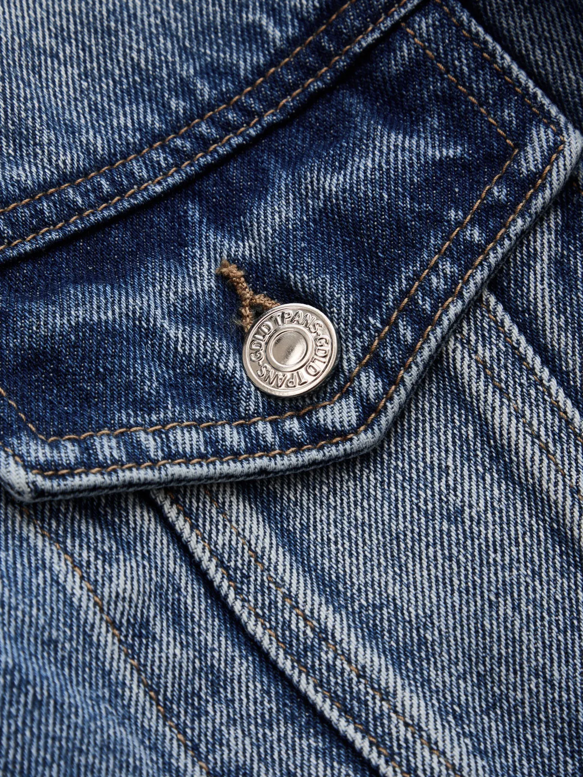 High Stand Collar Slanted Placket Denim Jacket sold by COMMENSE product image thumbnail 4