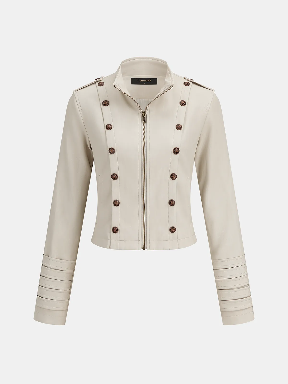 Napoleon‑Style Faux Leather Jacket sold by COMMENSE product image thumbnail 2