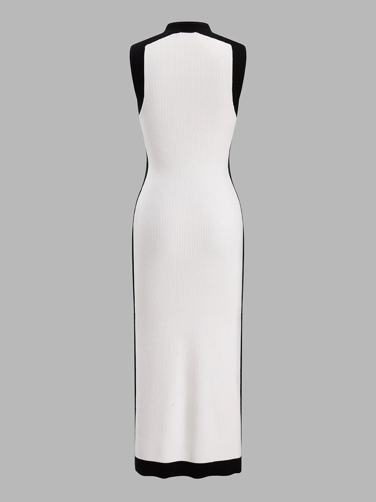 Color‑Block Metal Detail Knit Midi Dress sold by COMMENSE product image thumbnail 3