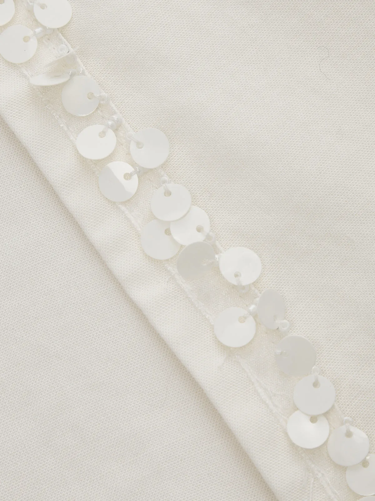 Lantern Sleeve Sequin Trim Wrap Blouse sold by COMMENSE product image thumbnail 4