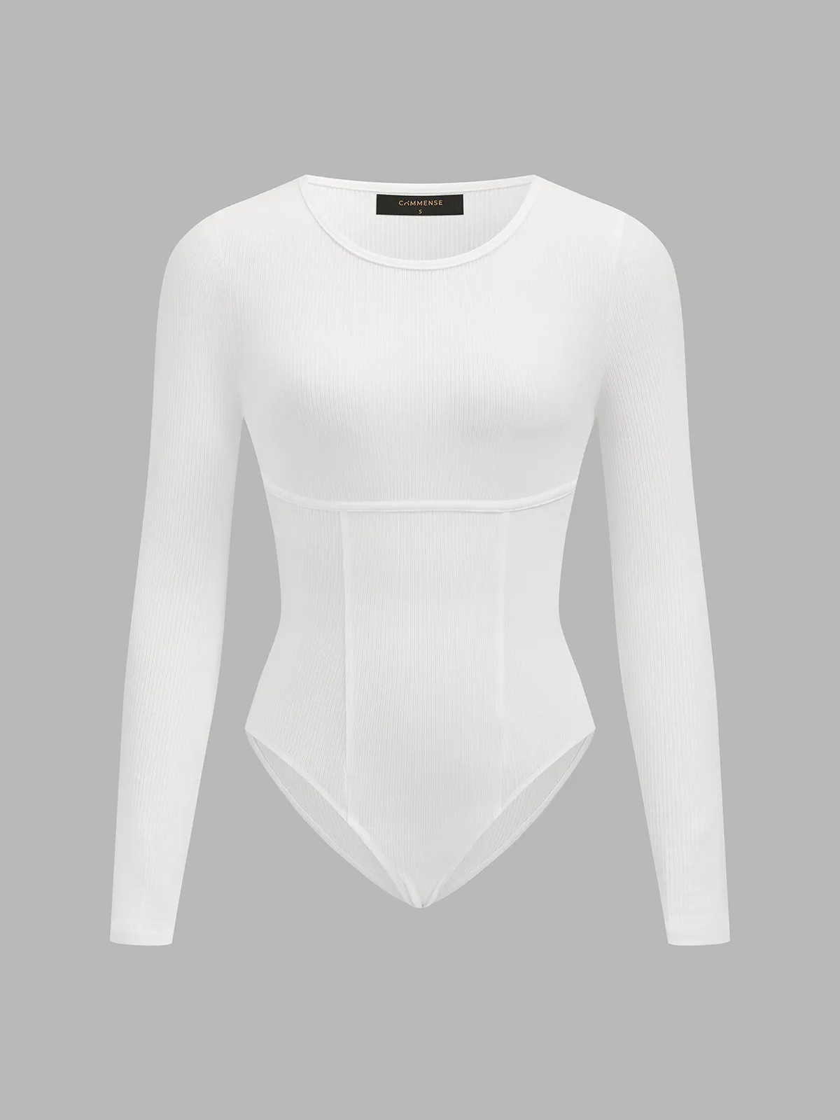 Basic Ribbed Long Sleeve Bodysuit sold by COMMENSE product image thumbnail 2