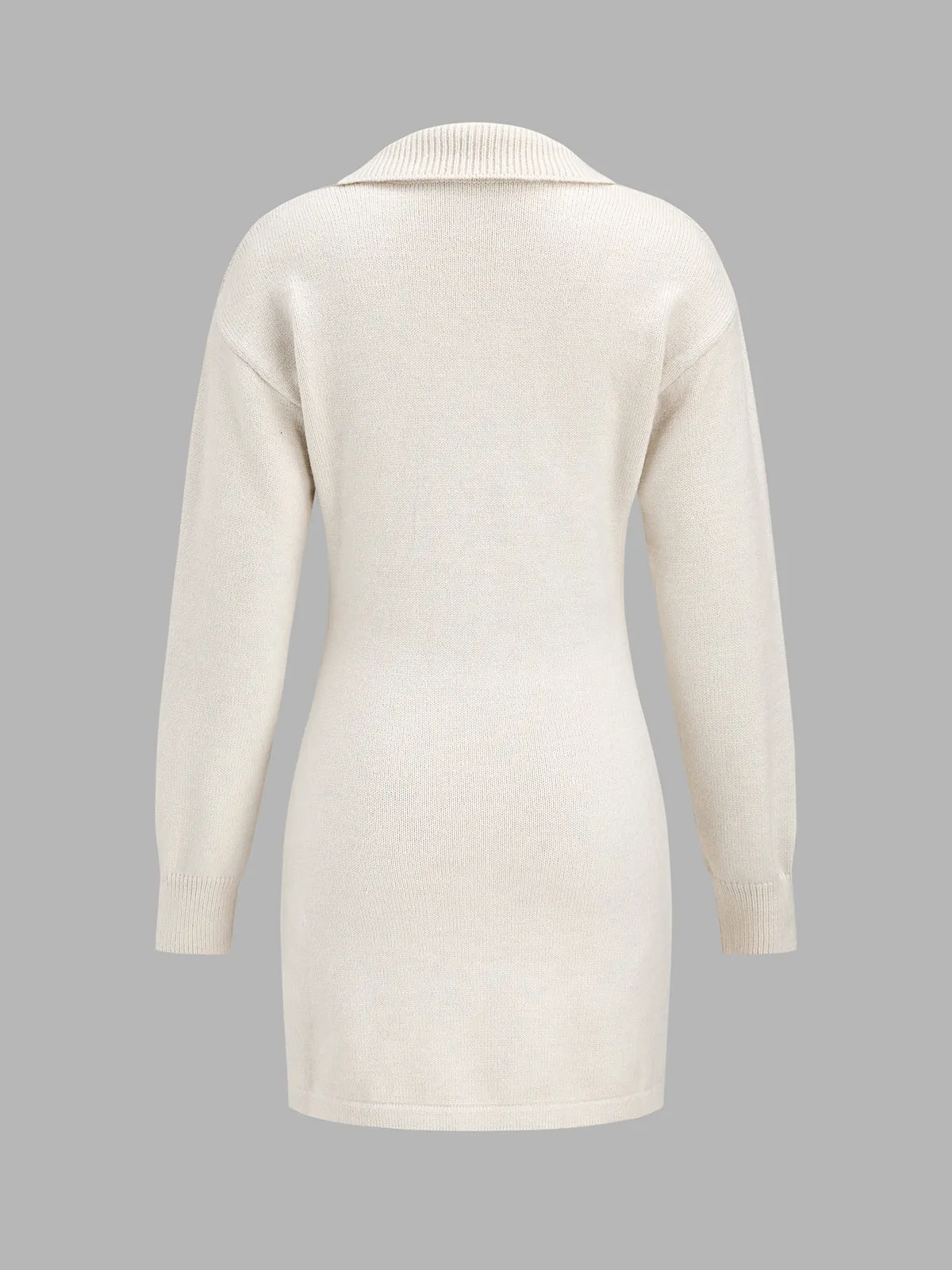 Floral Applique Polo Knit Mini Dress sold by COMMENSE product image thumbnail 3