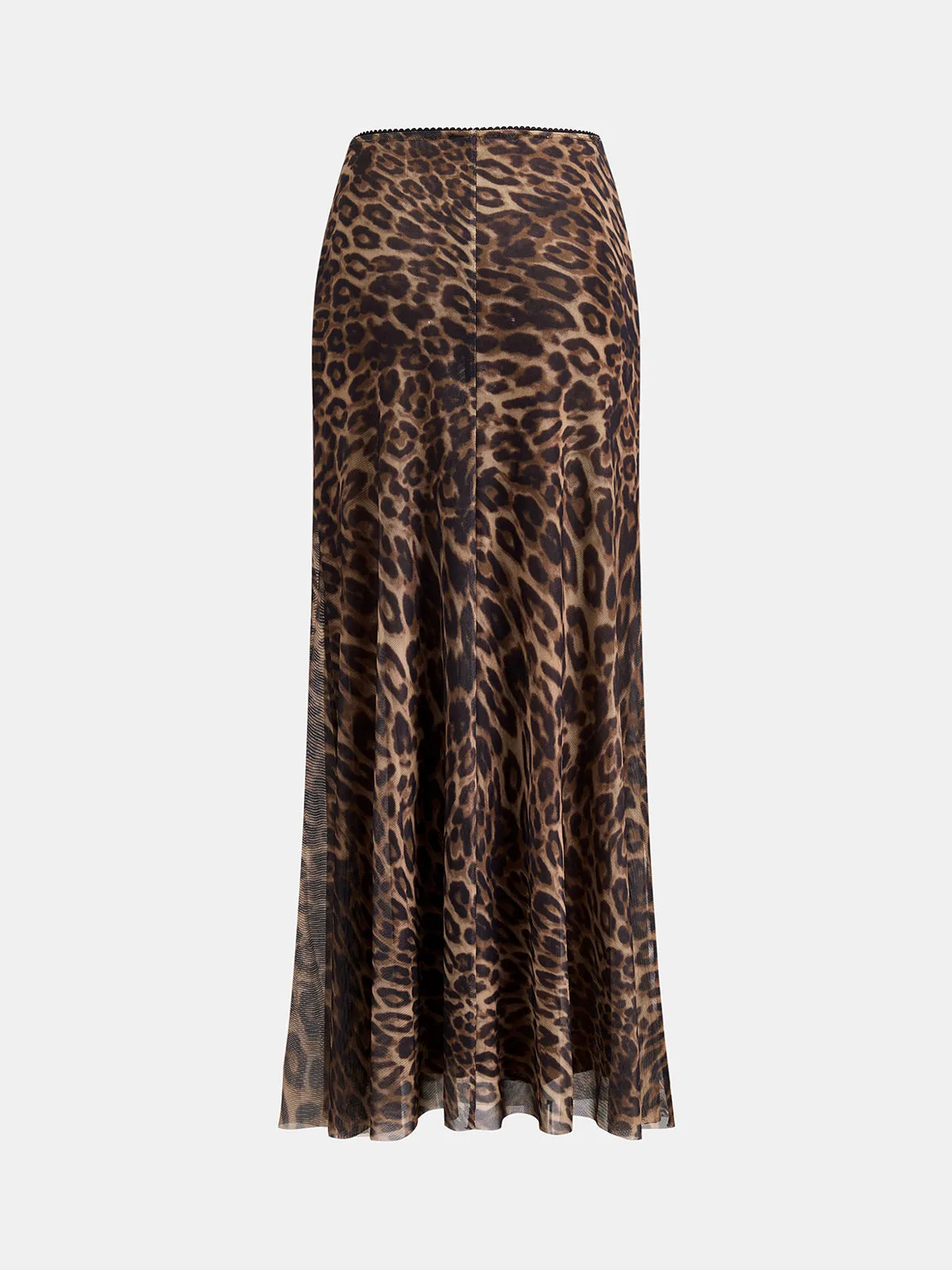 Leopard Print Mesh Maxi Skirt sold by COMMENSE product image thumbnail 2