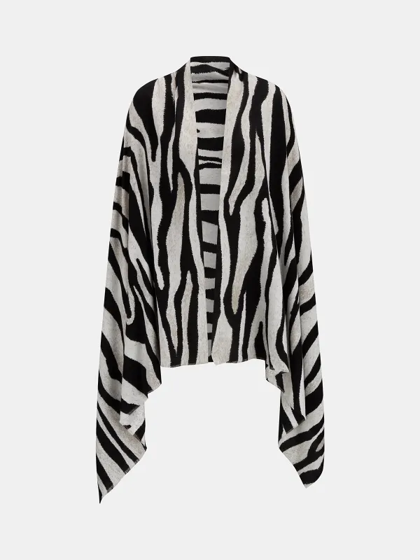 Zebra Print Open Front Scarf made by COMMENSE