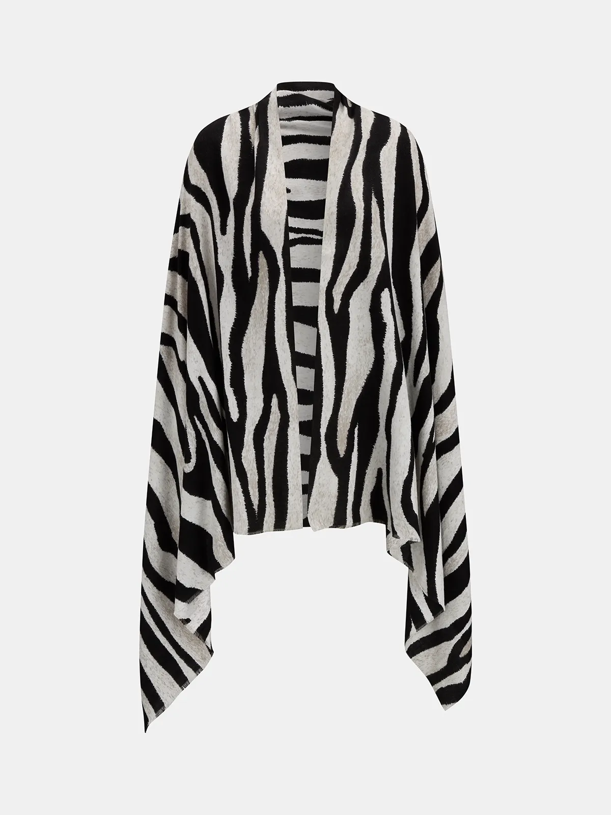 Zebra Print Open Front Scarf sold by COMMENSE