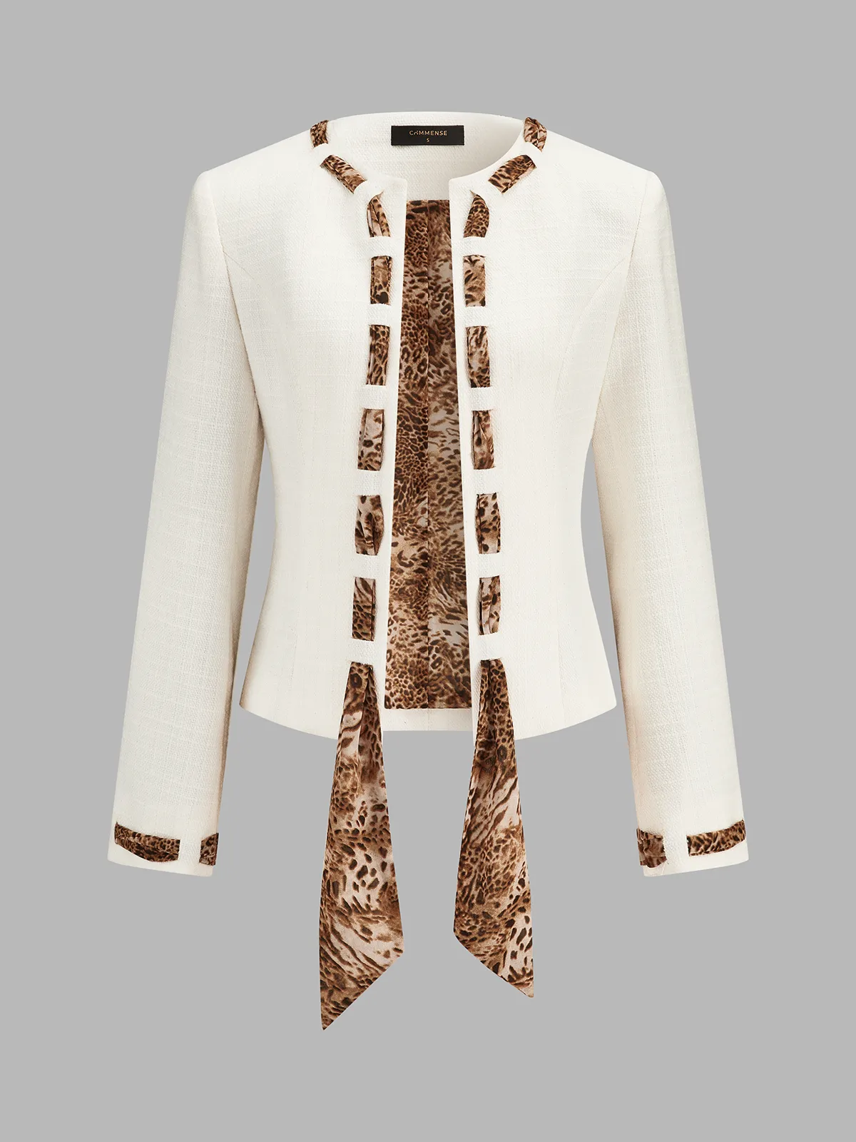 Leopard Ribbon Tweed Blazer sold by COMMENSE product image thumbnail 2