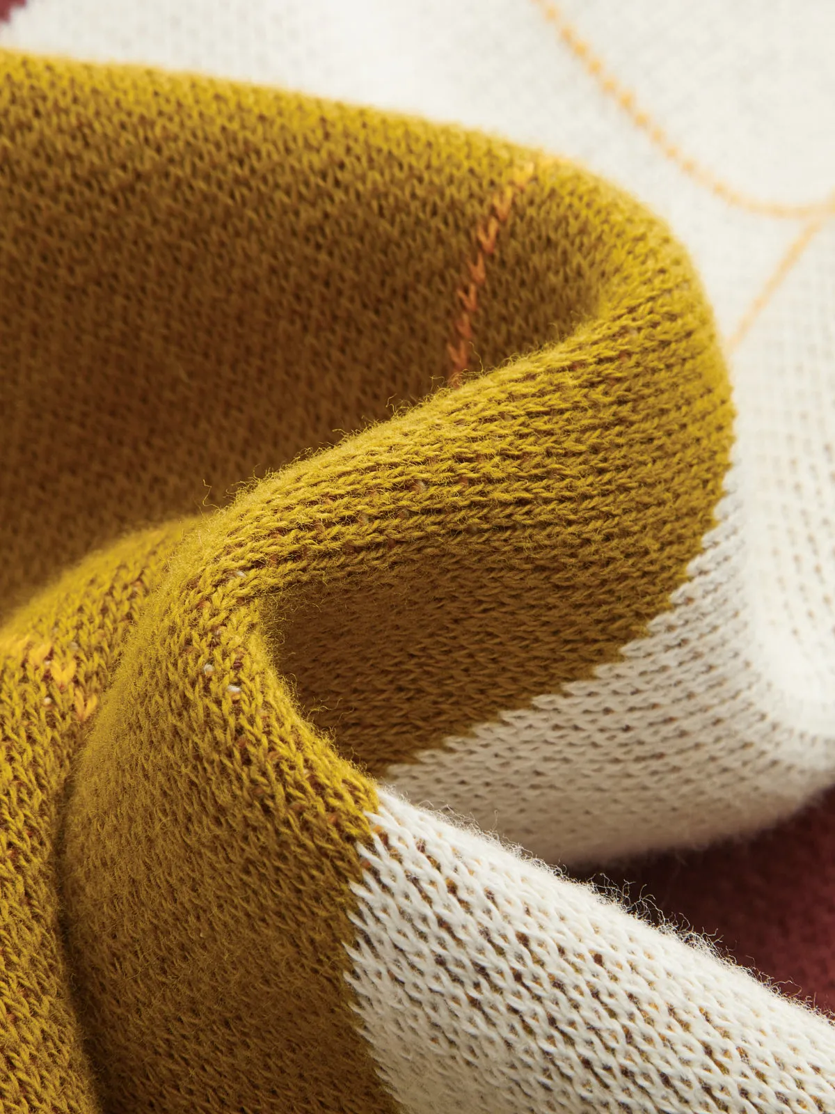 Color Block Argyle Knit Cardigan sold by COMMENSE product image thumbnail 4