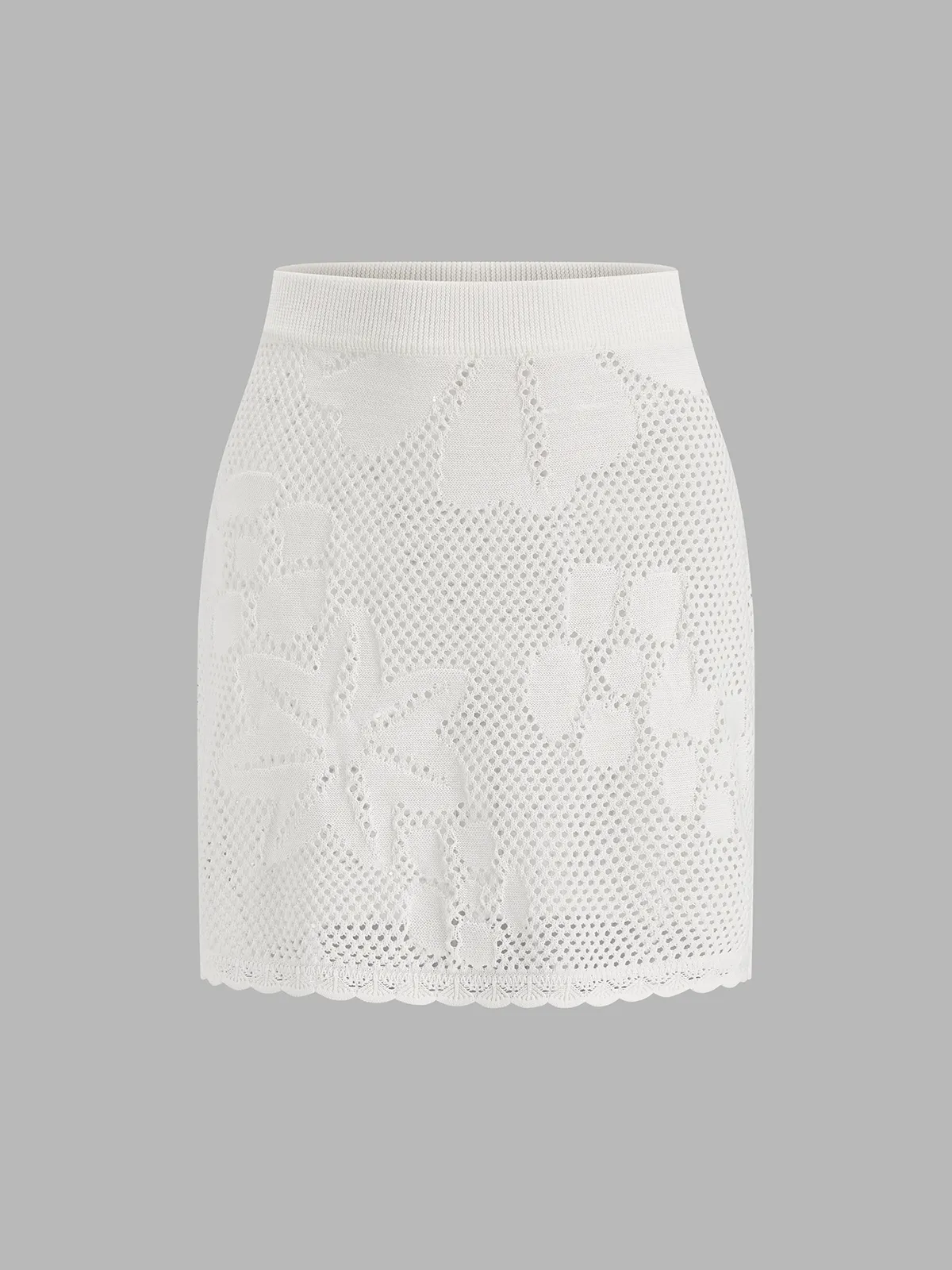 Floral Crochet Knit Two‑Piece Skirt Set sold by COMMENSE product image thumbnail 5