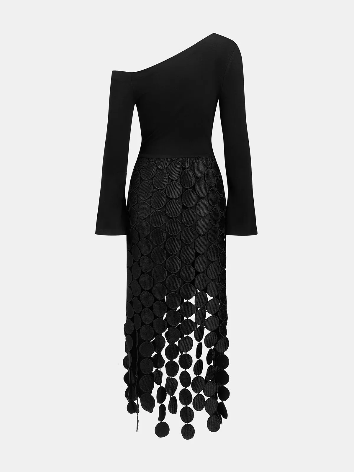 Asymmetrical Circle Fringe Midi Dress sold by COMMENSE product image thumbnail 4