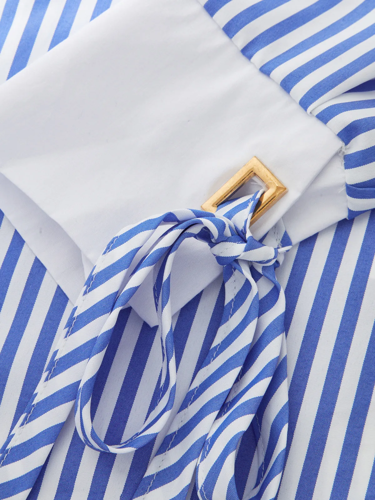 Cuff Tie Detail Striped Shirt sold by COMMENSE product image thumbnail 4