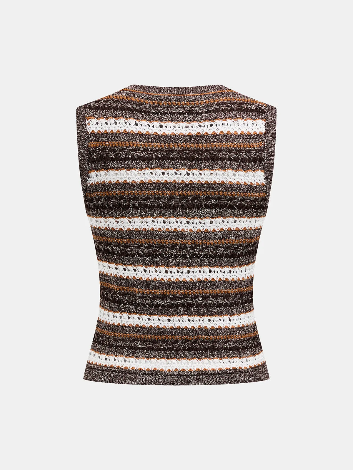 Striped Openwork Sleeveless Knit Top sold by COMMENSE product image thumbnail 3