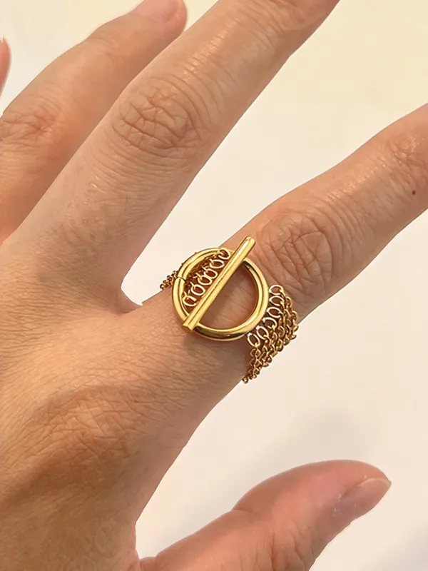 T Bar Fringe Chain Ring made by COMMENSE
