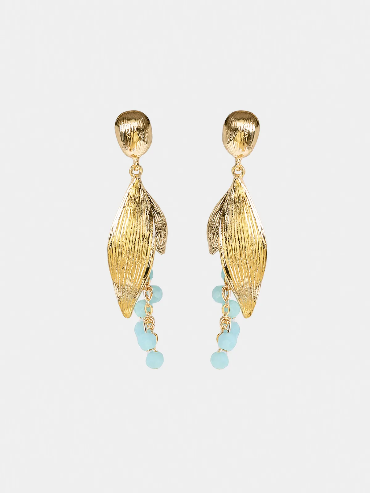 Metallic Leaf Bead Dangle Earrings sold by COMMENSE product image thumbnail 3
