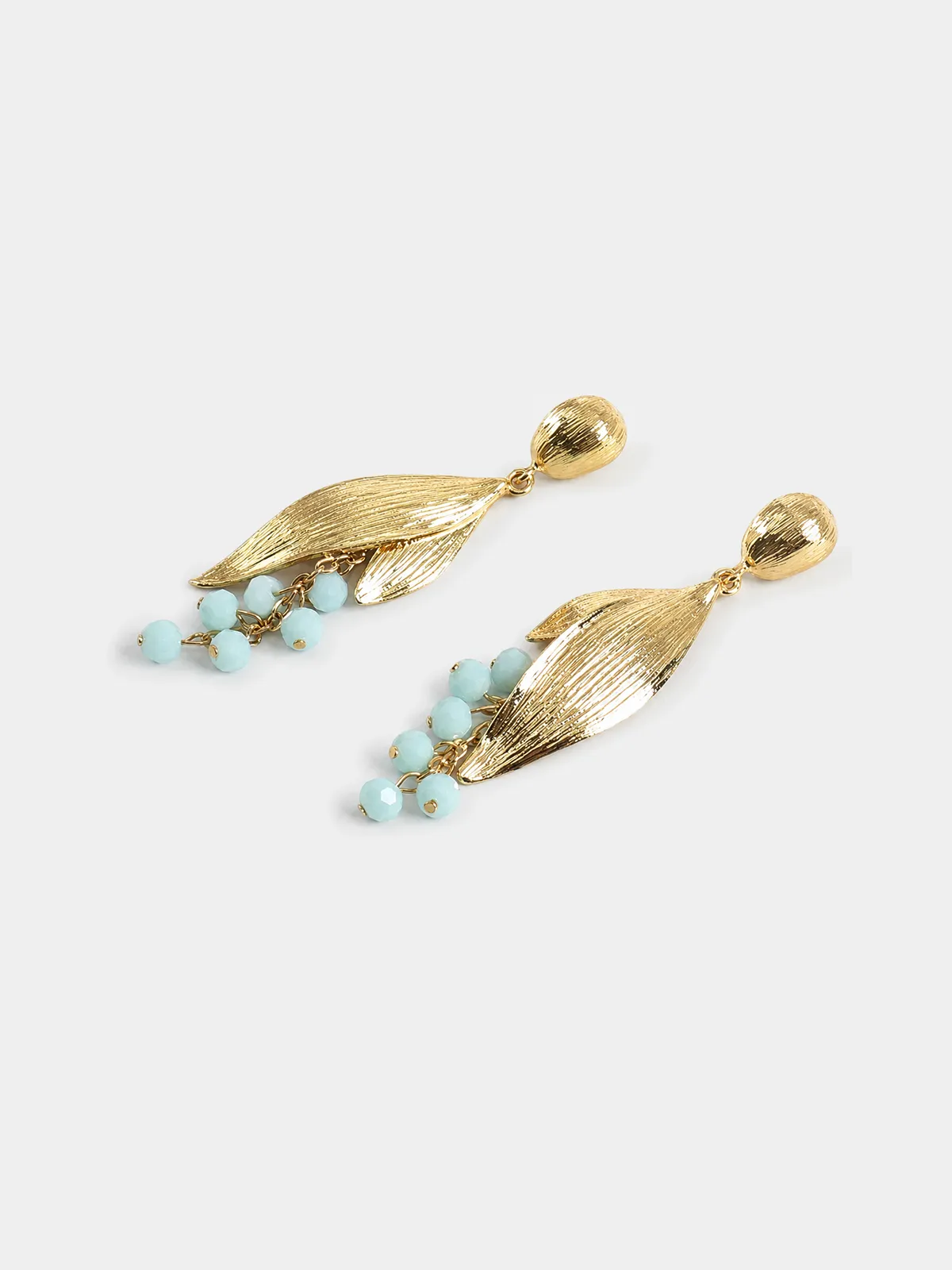 Metallic Leaf Bead Dangle Earrings sold by COMMENSE product image thumbnail 2