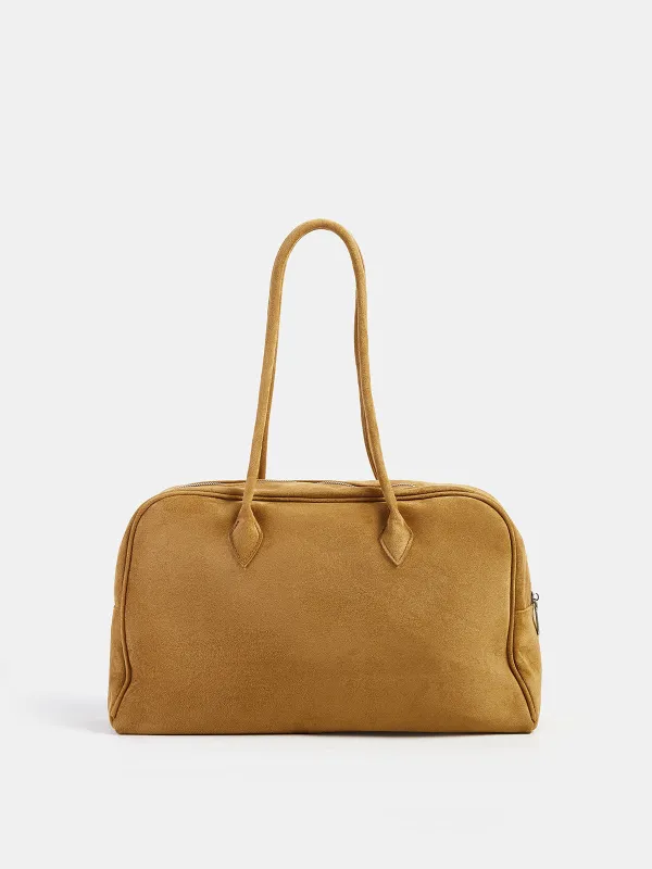 Large Suede Effect Casual Shoulder Handbag made by COMMENSE
